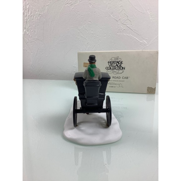 VTG Dept 56 Heritage Collection Kings Road Cab Horse & Carriage Figurine EUC - Picture 7 of 12
